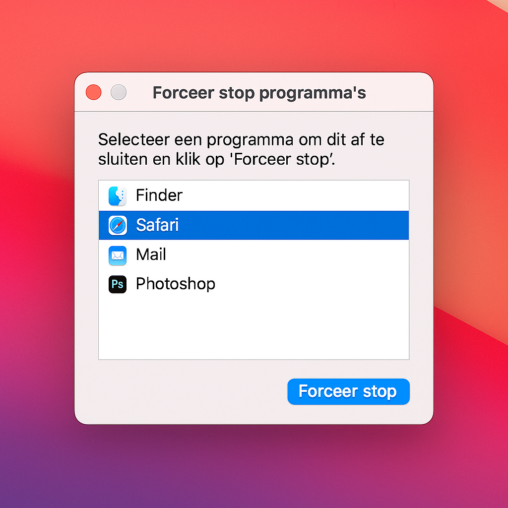 Forceer stop Mac