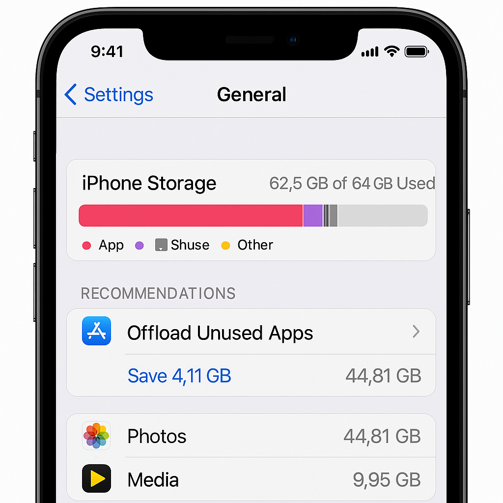 Opslag leegmaken iPhone